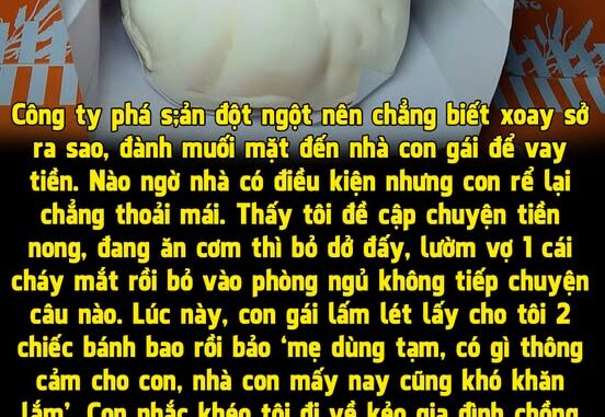 Đến nhà con gái vay tiền, con rể bảo vợ cho 2 cái bánh bao, mở ra… Đến nhà con gái vay tiền, con rể bảo vợ cho 2 cái bánh bao, mở ra…