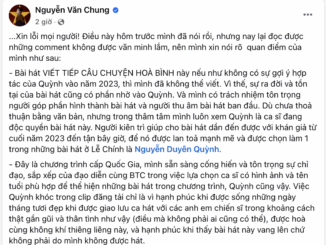 Nhạc sĩ Nguyễn Văn Chung ‘Viết Tiếp Câu Chuyện Hòa Bình’ bất ngờ xin lỗi