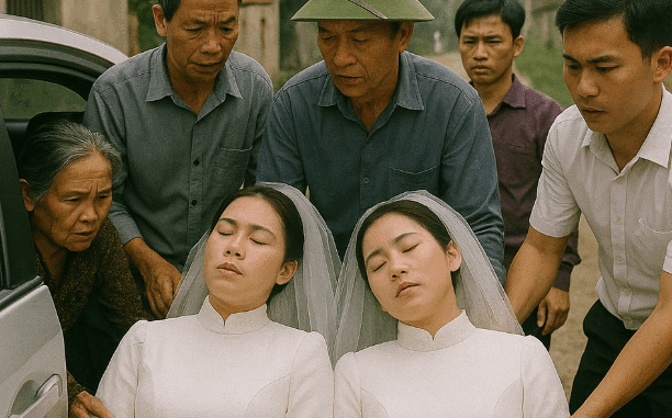 Xe đưa dâu đến cổng nhà trai, cô dâu bỗng ngất xỉu, cả nhà trai ra xe xúm vào đỡ Xe đưa dâu đến cổng nhà trai, cô dâu bỗng ngất xỉu, cả nhà trai ra xe xúm vào đỡ
