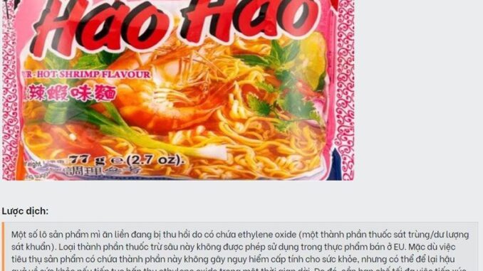 KINHKHUNG: Thương hiệu mì tôm nổi tiếng tại Việt Nam bị 1 nước thu hồi KHẨN CẤP vì chứa dung lượng t:.huốc trừ sâu VƯỢT MỨC CHO PHÉP KINHKHUNG: Thương hiệu mì tôm nổi tiếng tại Việt Nam bị 1 nước thu hồi KHẨN CẤP vì chứa dung lượng t:.huốc trừ sâu VƯỢT MỨC CHO PHÉP
