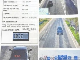 Ô tô con 14 lần vi phạm tốc độ, chạy 96km/h trong khu dân cư
